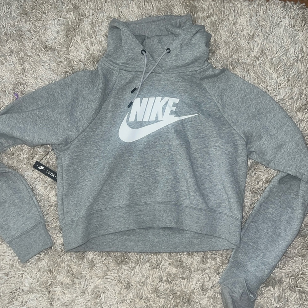 Nike cropped grey hoodie